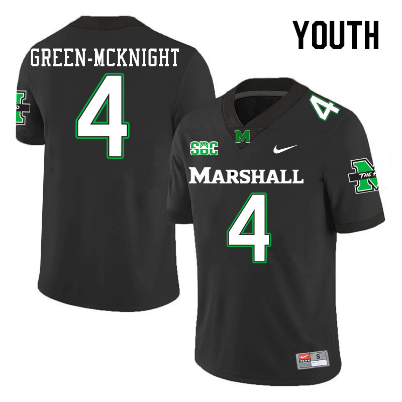Youth #4 Jadarius Green-McKnight Marshall Thundering Herd SBC Conference College Football Jerseys St